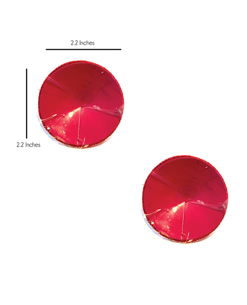 Neva Nude Burlesque Jingle Deez Bells Reusable Silicone Pasties - Red O/S