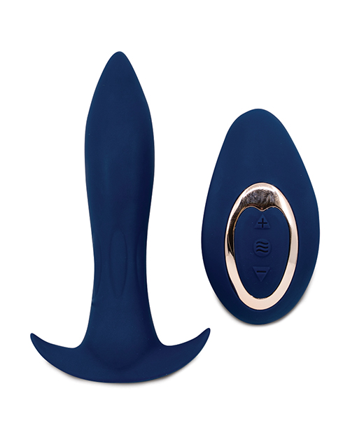 Nu Sensuelle Power Plug 20 Function Remote Control Butt Plug - Navy Blue