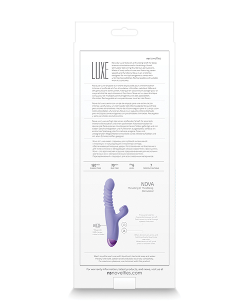 Luxe Nova Thrusting & Throbbing Stimulator - Purple