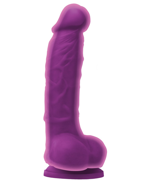Colours Dual Density 5" Dong w/Balls & Suction Cup - Purple