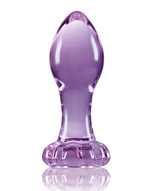 Crystal Flower Butt Plug - Purple