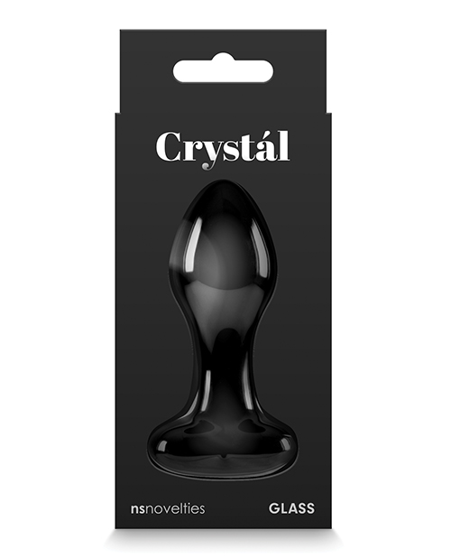 Crystal Heart Butt Plug - Black