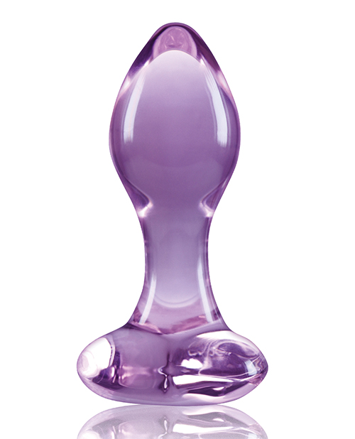 Crystal Heart Butt Plug - Purple