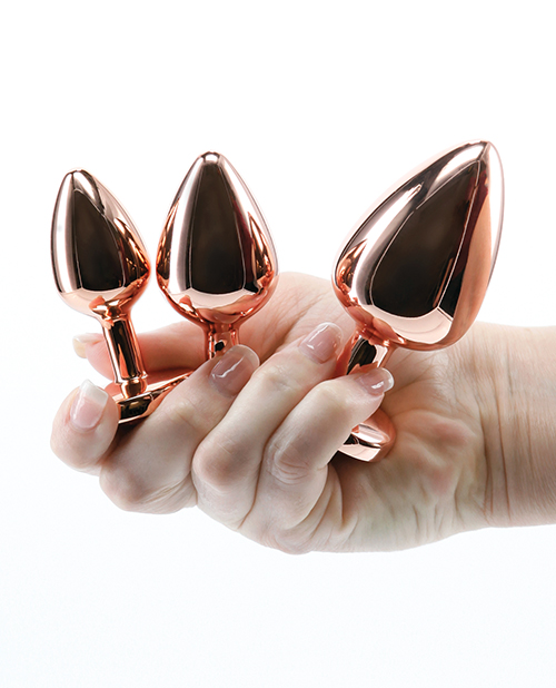 Rear Assets Pink Heart Gem Anal Trainer Kit - Rose Gold