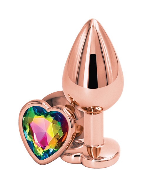 Rear Assets Rose Gold Heart Medium - Rainbow
