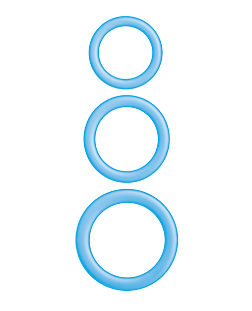 Enhancer Silicone Cockrings - Glow in the Dark Blue