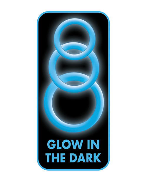 Enhancer Silicone Cockrings - Glow in the Dark Blue