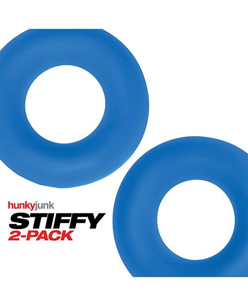 Hunky Junk Stiffy 2 Pack Cockrings - Teal Ice
