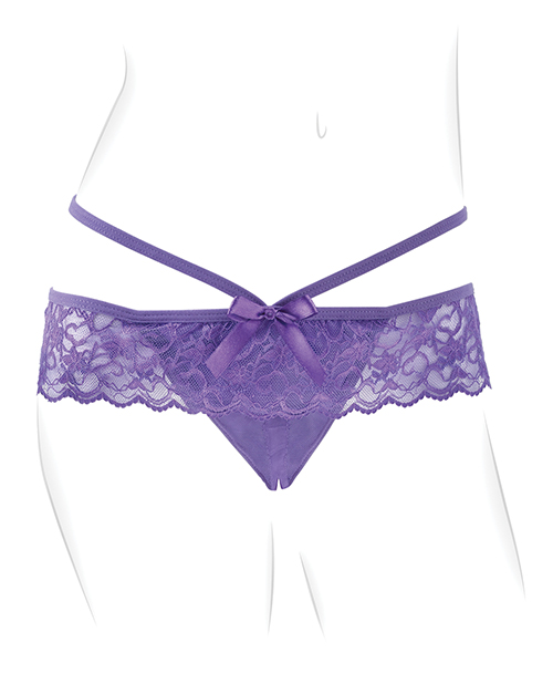 Fantasy For Her Crotchless Panty Thrill Her - Purple