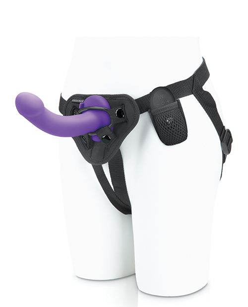 Pegasus 6" Rechargeable Curved Peg w/Adjustable Harness & Remote Set - Purple