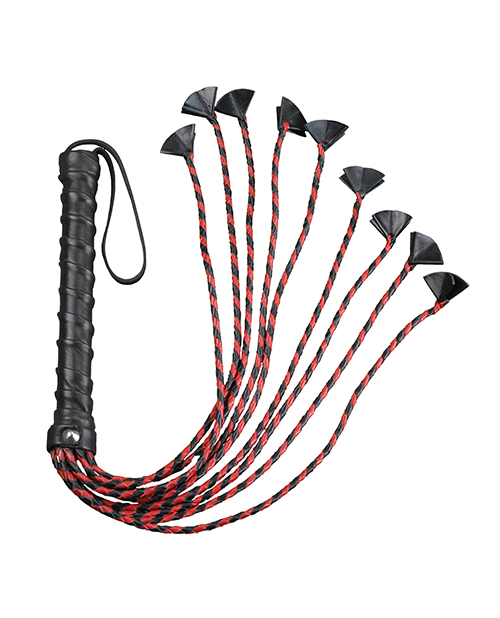 Plesur 24" Cat of 9 Tails with Petal Ends - Black/Red