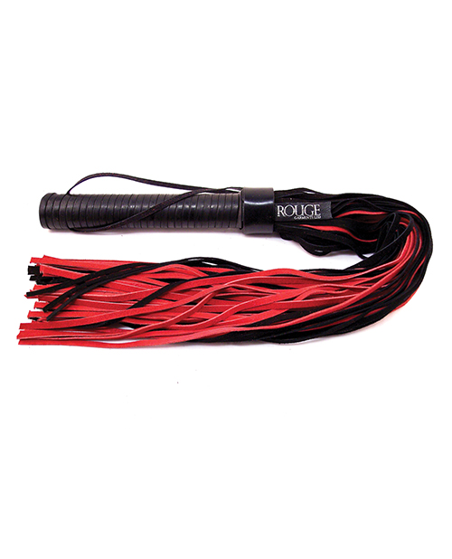 Rouge Suede Flogger w/Leather Handle - Black