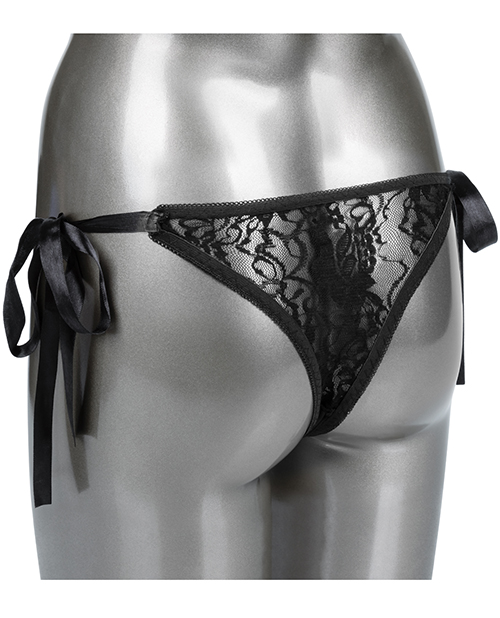 Remote Control Lace Thong Set - Black