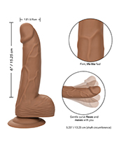 Silicone Studs 6" Dildo - Brown