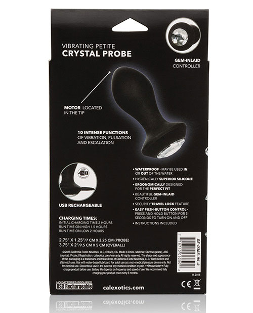 Power Gem Vibrating Petite Crystal Probe - Black