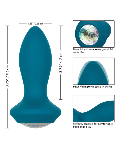 Power Gem Vibrating Petite Crystal Probe - Blue