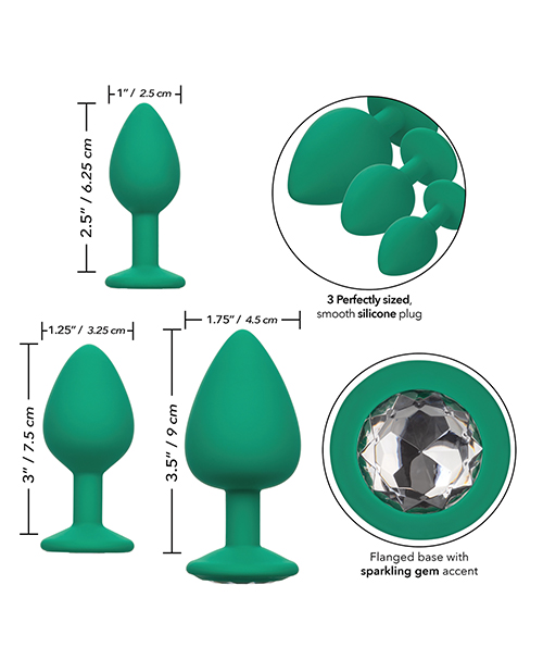 Cheeky Gems 3 pc Plug Set - Green