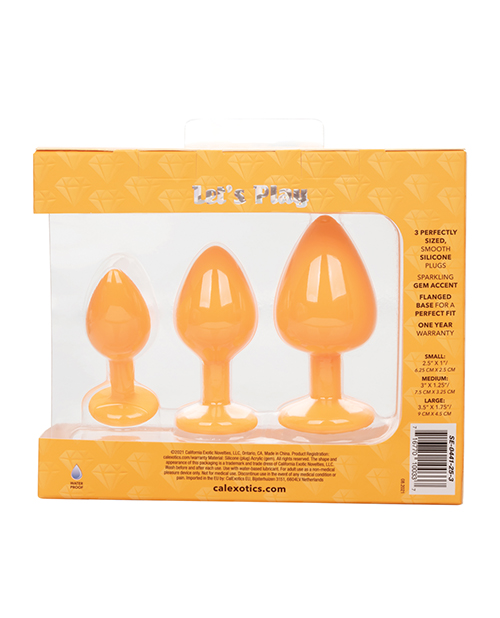 Cheeky Gems 3 pc Plug Set - Orange
