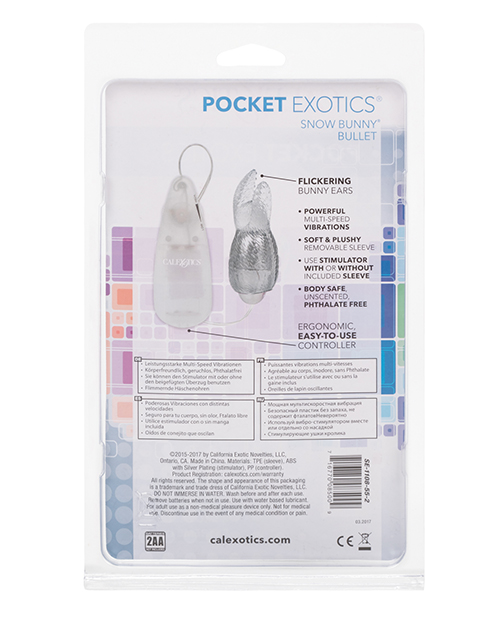 Pocket Exotics Snow Bunny Bullet - Clear