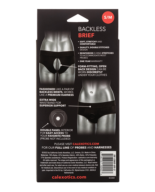 Her Royal Harness Backless Brief S/M - Black