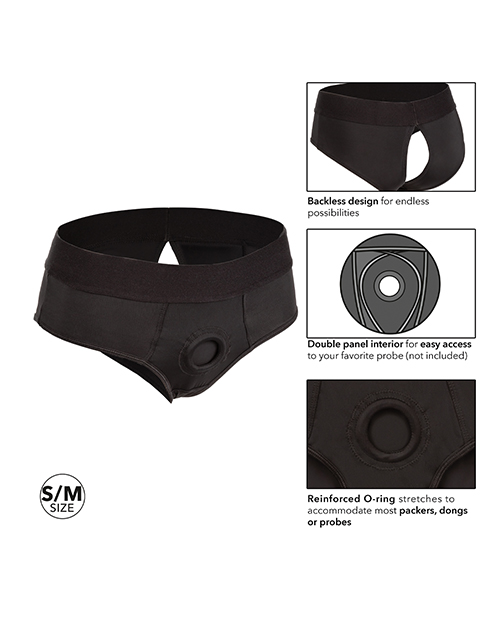Her Royal Harness Backless Brief S/M - Black