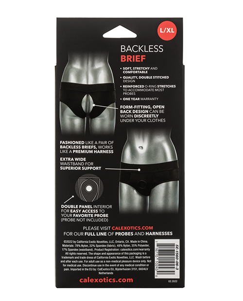 Her Royal Harness Backless Brief L/XL - Black