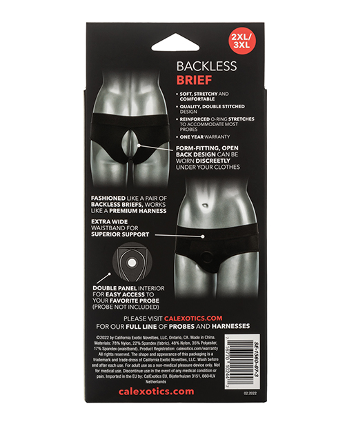 Her Royal Harness Backless Brief 2XL/3XL - Black