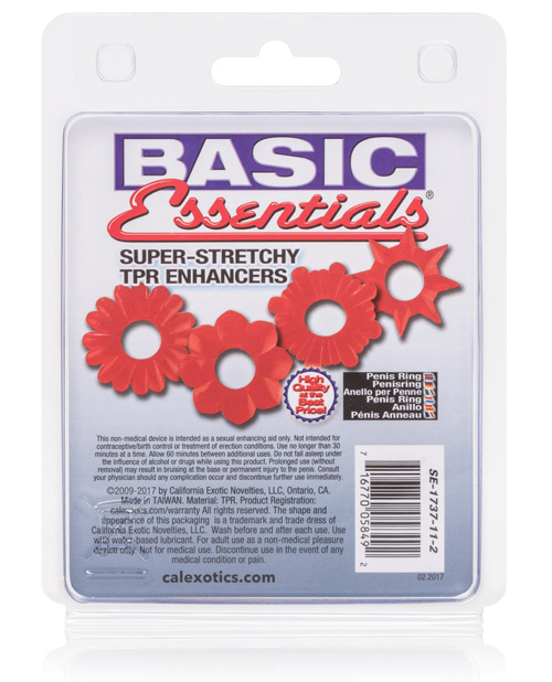 Basic Essentials Rings - Red Set of 4