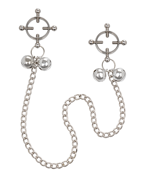 Nipple Grips 4-Point Nipple Press with Bells - Silver