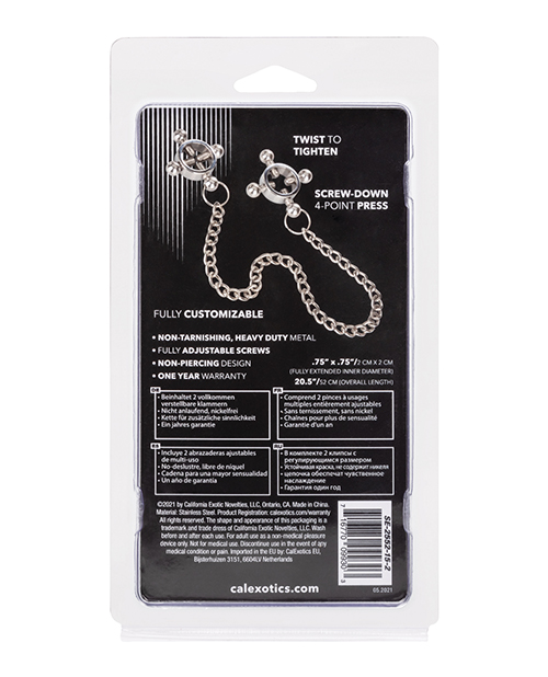 Nipple Grips 4-Point Nipple Press w/Chain - Silver