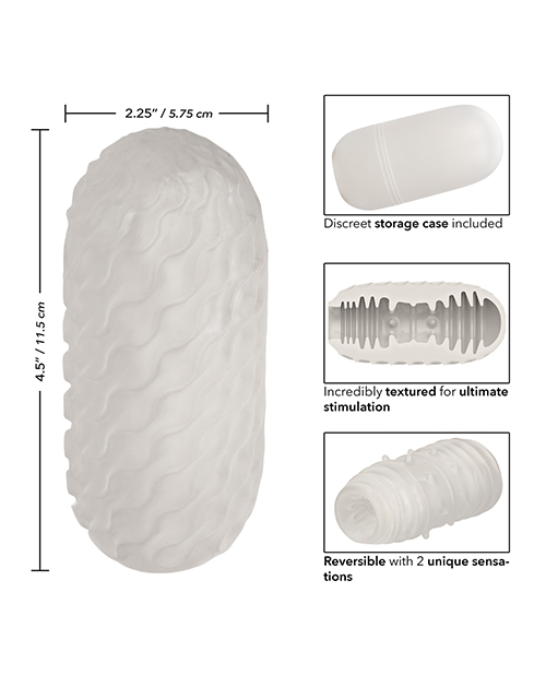Boundless Reversible Ribbed Stroker - White