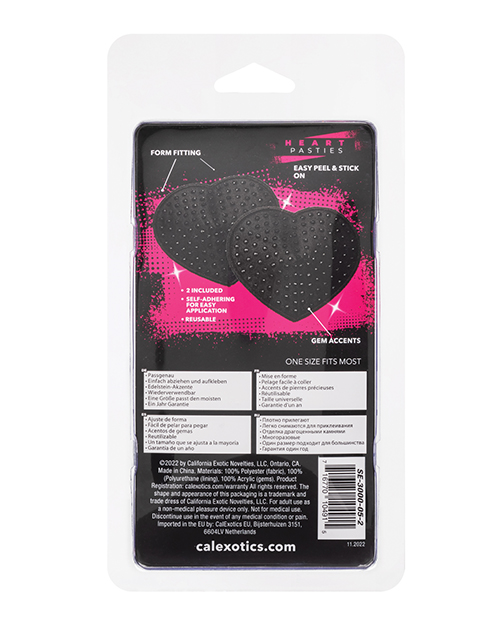 Radiance Heart Pasties Black O/S