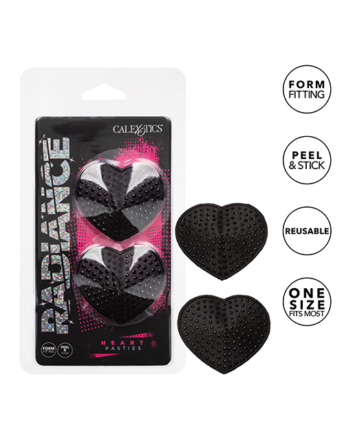 Radiance Heart Pasties Black O/S