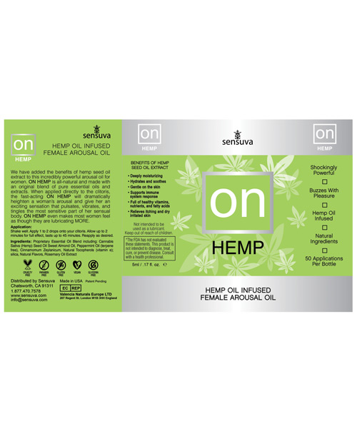 ON Hemp Oil Infused Female Arousal Oil - 5 ml