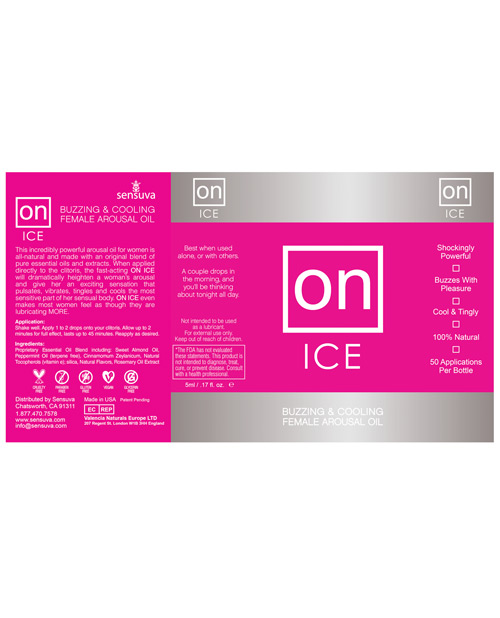 ON Ice Buzzing & Cooling Female Arousal Oil - 5 ml Bottle