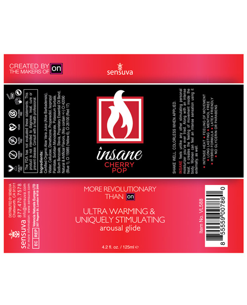Sensuva Insane Personal Moisturizer - 4.2 oz Cherry Pop