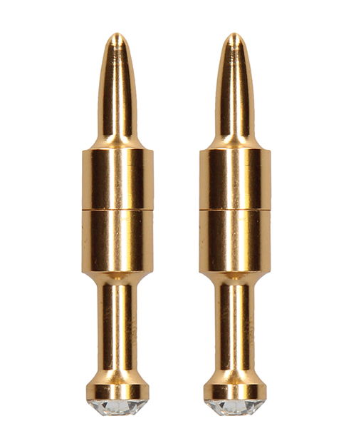 Shots Ouch Pin Magnetic Nipple Clamps - Gold