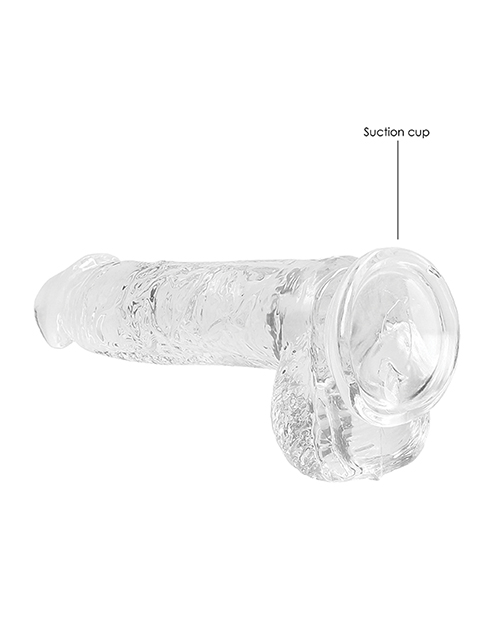 Shots RealRock Realistic Crystal Clear 6" Dildo w/Balls -  Transparent Clear