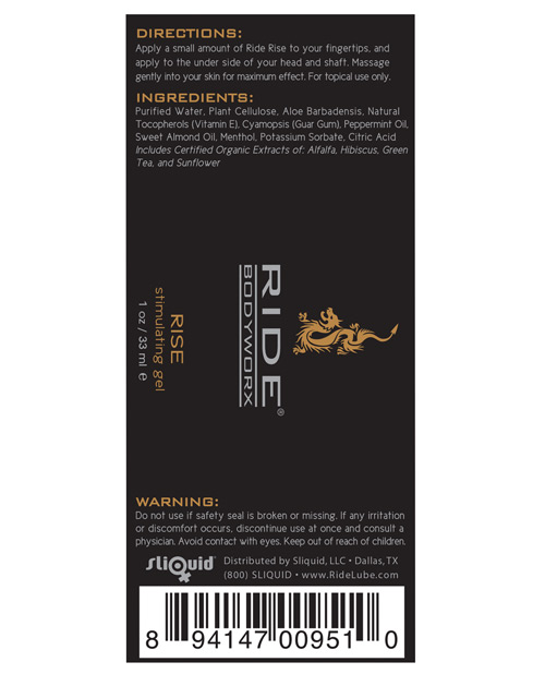 Ride Rise Stimulating Gel - 1 oz