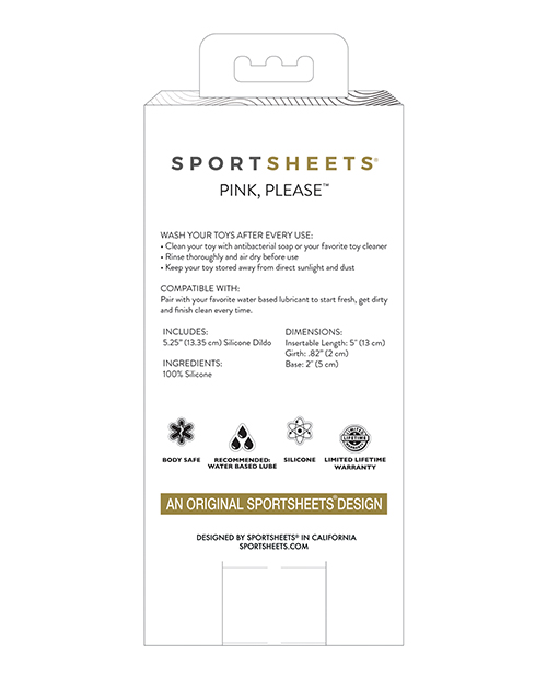 Sportsheets 5.25" Please Silicone Dildo - Pink