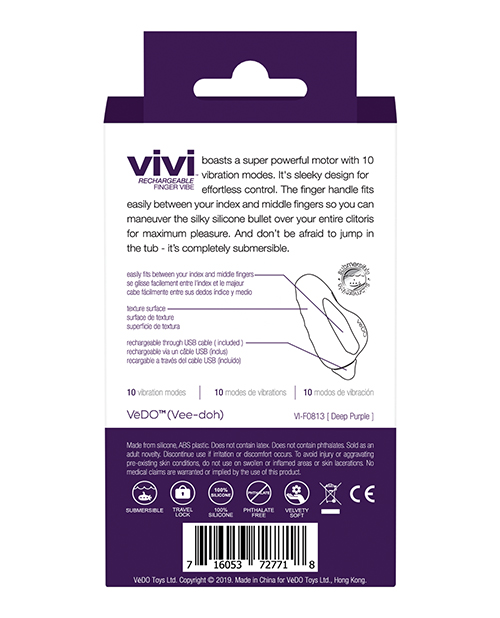 VeDO VIVI Rechargeable Finger Vibe - Deep Purple