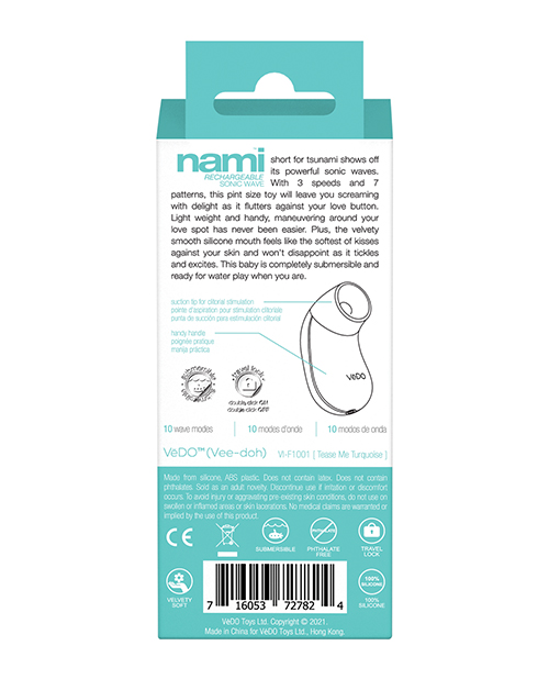 VeDO Nami Rechargeable Sonic Vibe - Tease Me Turquoise