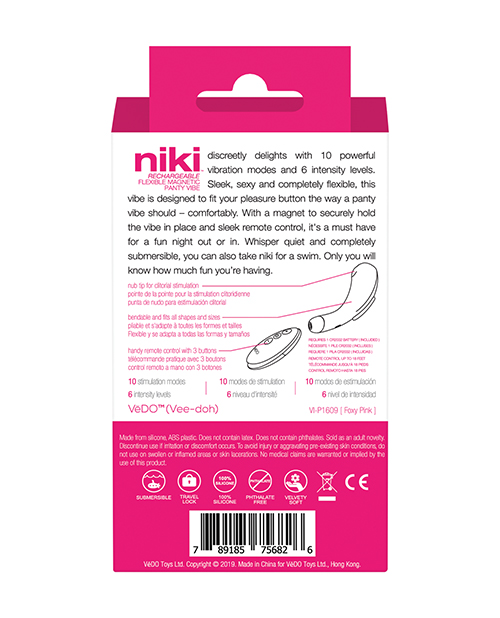 VeDO Niki Rechargeable Panty Vibe - Foxy Pink