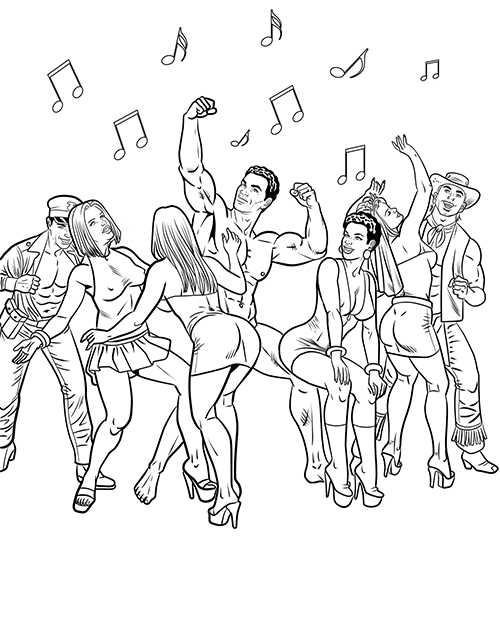 Wood Rocket Bachelorette Party Adult Coloring Book