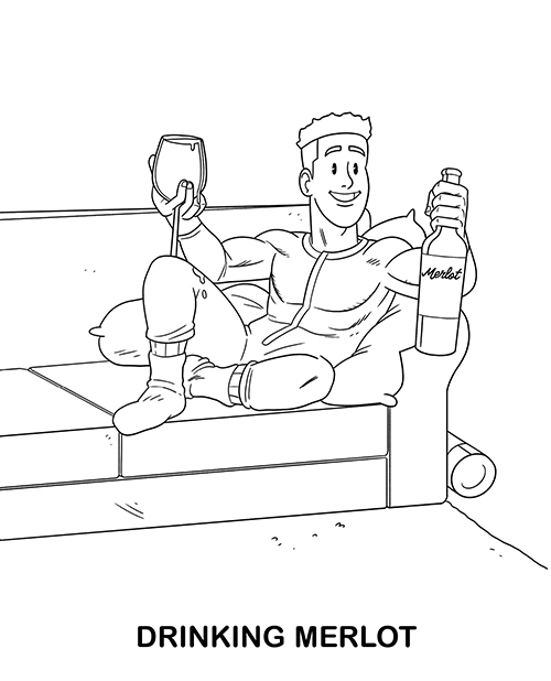 Wood Rocket Adults Doing Adult Shit Coloring Book