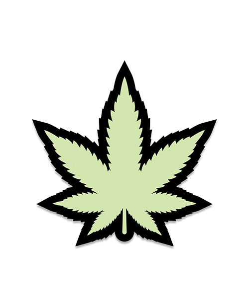 Wood Rocket Weed Pot Leaf Pin - Glow in the Dark