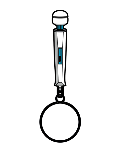 Wood Rocket Sex Toy Wand Keychain - White