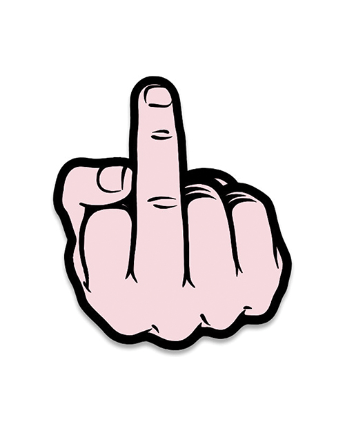 Wood Rocket Porn Middle Finger Pin - Ivory