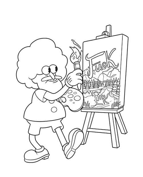 Wood Rocket Suck My Crayon Swear Word Adult Coloring Book