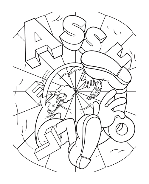 Wood Rocket Suck My Crayon Swear Word Adult Coloring Book